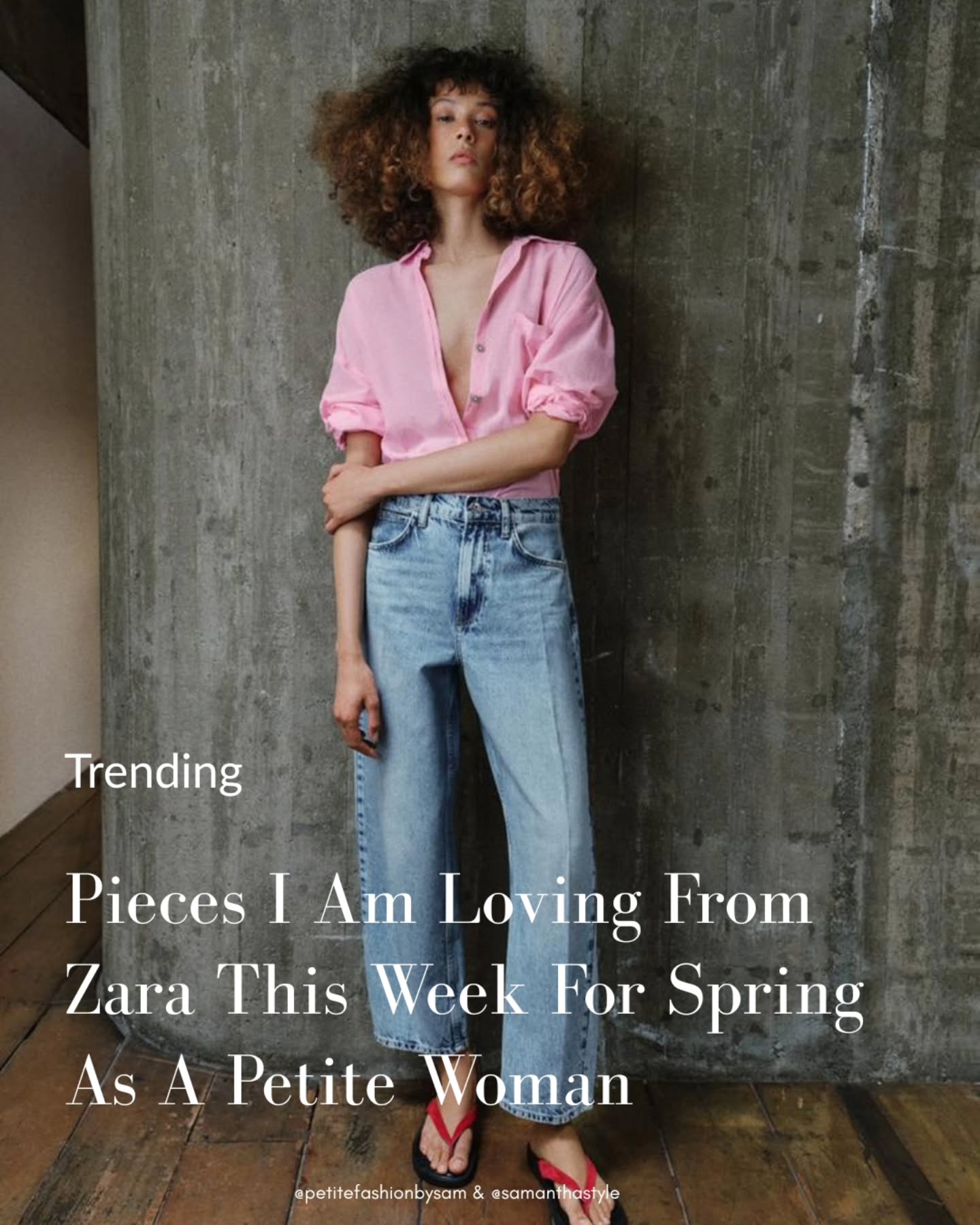 Spring Pieces I Am Loving for Petites: A Pink Shirt, Straight Jeans, and One Great Red Sandal