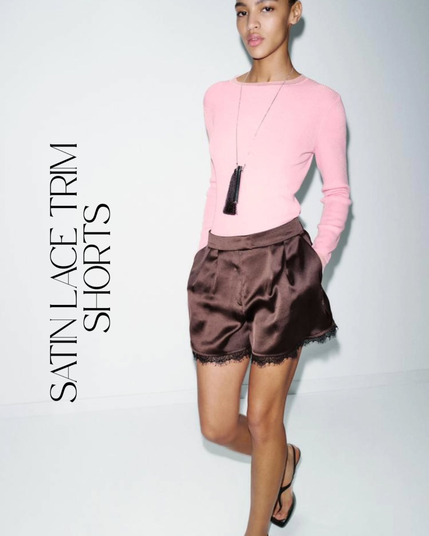 Satin Lace-Trim Shorts and a Pink Knit: The Surprisingly Wearable Side of Lingerie-Inspired Dressing